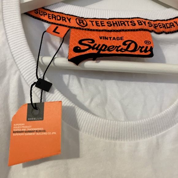 Superdry T-Shirt Womens Short Sleeve‎ Crew Neck Classic Graphic White Size L - Picture 2 of 8